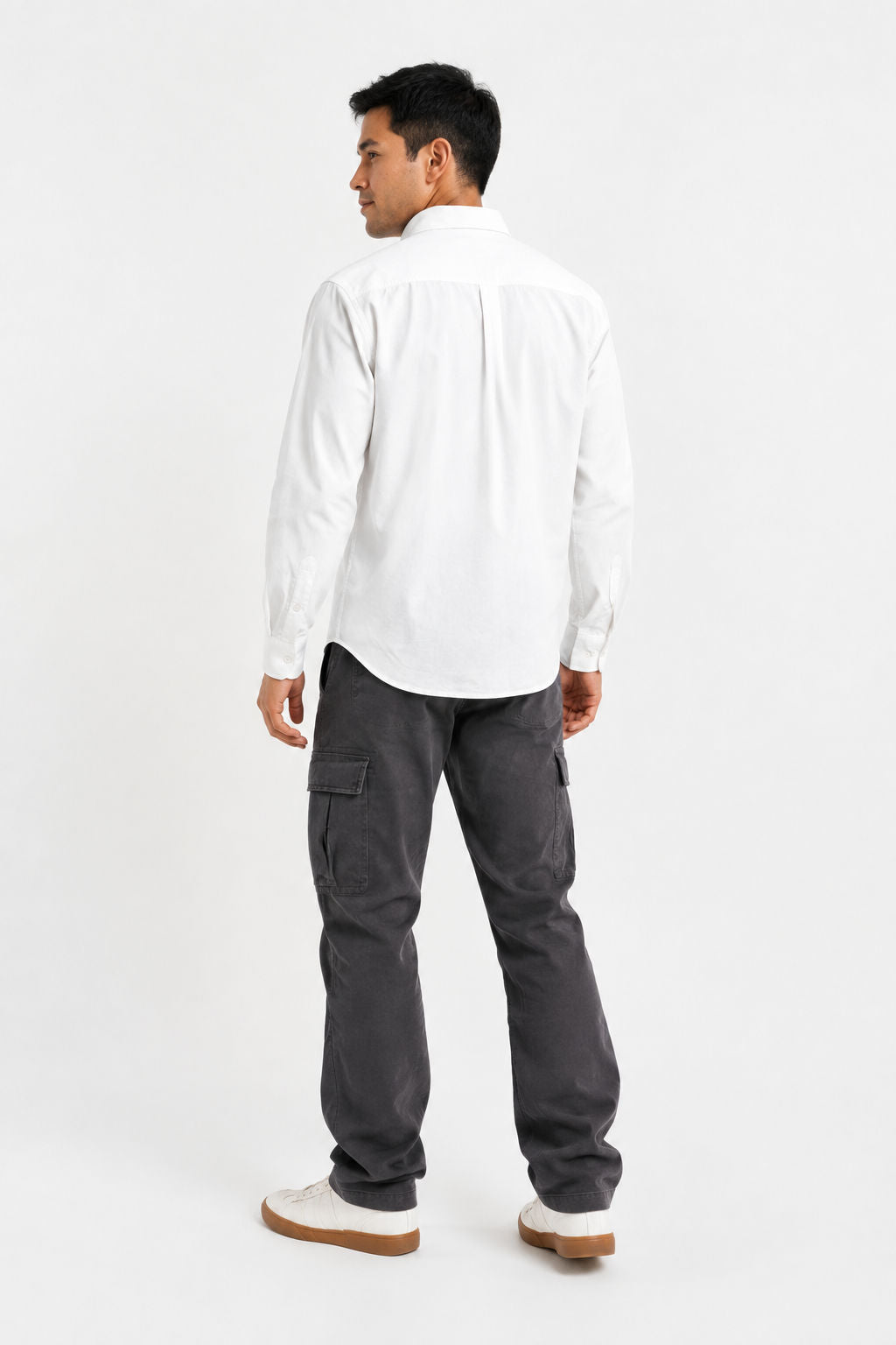White Printed Cotton Drop Shoulder Full Sleeve Shirt product image