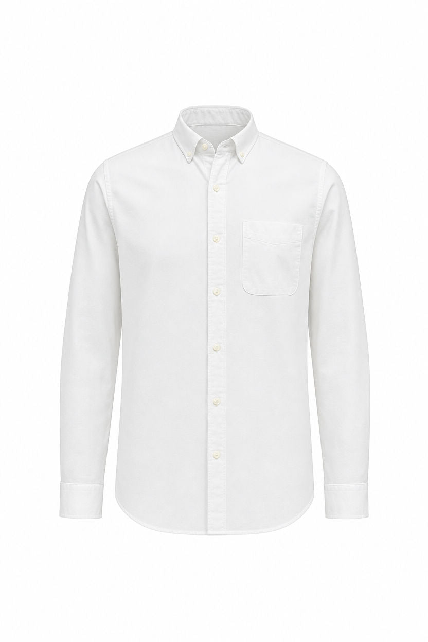White Solid Oxford Slim Fit Full Sleeve Shirt product image