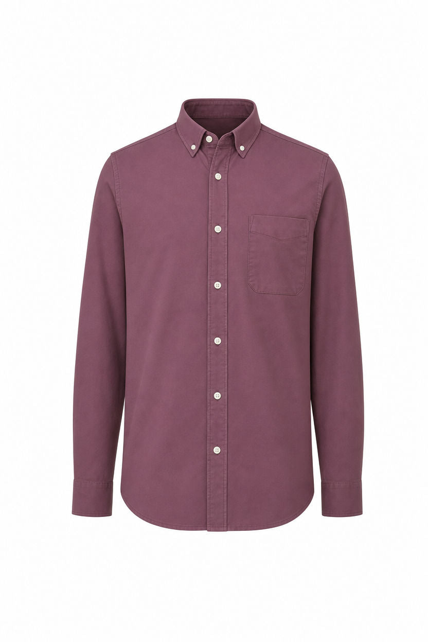 Wine Solid Oxford Semi Slim Fit Full Sleeve Shirt product image