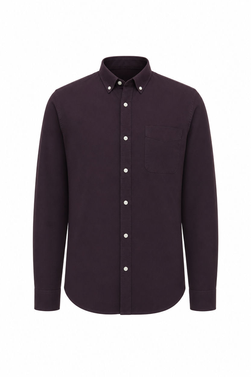 Wine Solid Oxford Semi Slim Fit Full Sleeve Shirt product image