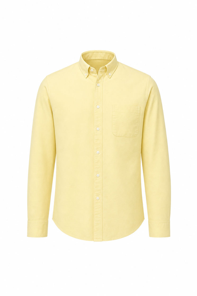 Yellow Solid Oxford Semi Slim Fit Full Sleeve Shirt product image