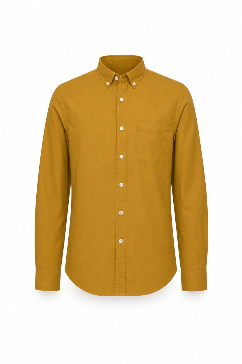 Yellow Solid Oxford Slim Fit Full Sleeve Shirt product image